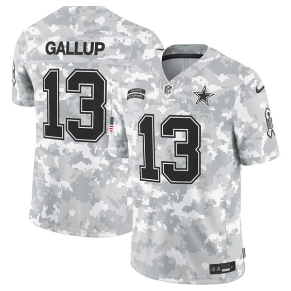 Men's Dallas Cowboys #13 Michael Gallup Arctic Camo 2024 F.U.S.E. Salute to Service Limited Football Stitched Jersey