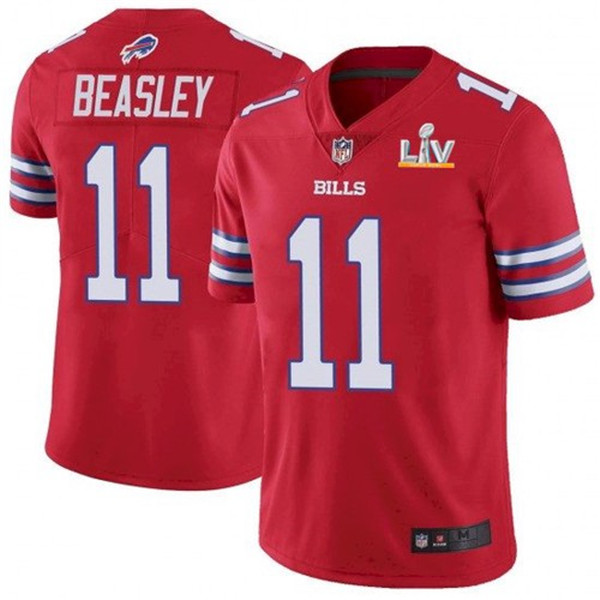 Men's Buffalo Bills #11 Cole Beasley Red 2021 Super Bowl LV Stitched NFL Jersey - Click Image to Close