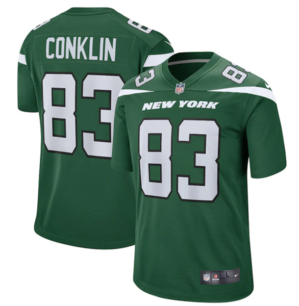 Men's New York Jets #83 Tyler Conklin 2022 Green Stitched Game Jersey - Click Image to Close