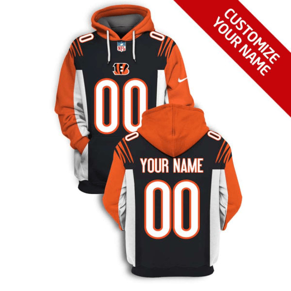 Men's Cincinnati Bengals Active Player Custom 2021 Black Pullover Hoodie