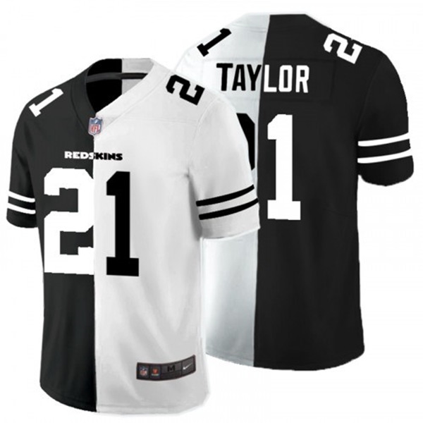 Men's Washington Football Team #21 Sean Taylor Black White Split 2020 Stitched Jersey