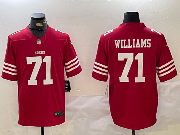 Men's San Francisco 49ers #71 Trent Williams Red Vapor Untouchable Limited Stitched Jersey