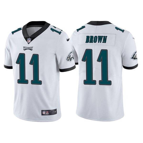 Men's Philadelphia Eagles #11 A. J. Brown White Vapor Untouchable Limited Stitched Jersey - Click Image to Close