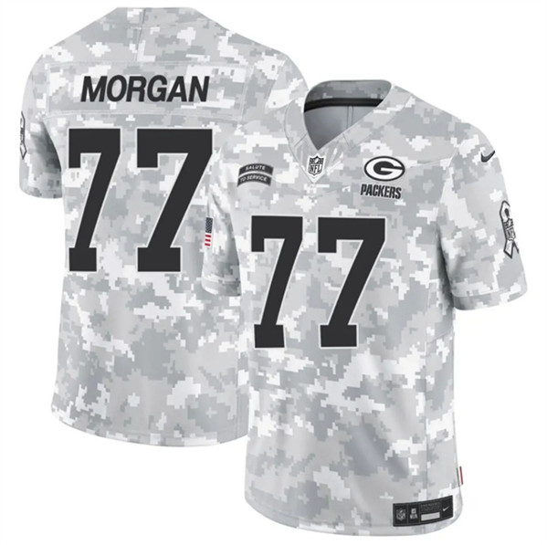 Men's Green Bay Packers #77 Jordan Morgan Arctic Camo 2024 F.U.S.E. Salute to Service Limited Football Stitched Jersey