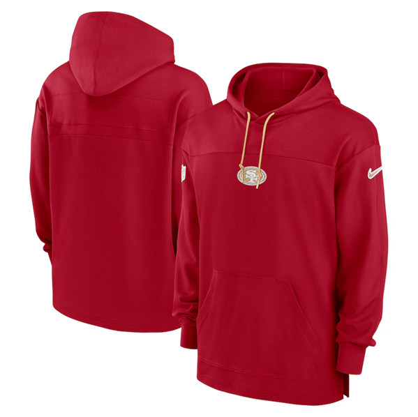 Men's San Francisco 49ers Scarlet Performance Pullover Hoodie