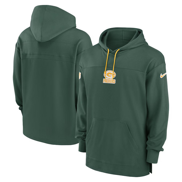 Men's Green Bay Packers Green Performance Pullover Hoodie