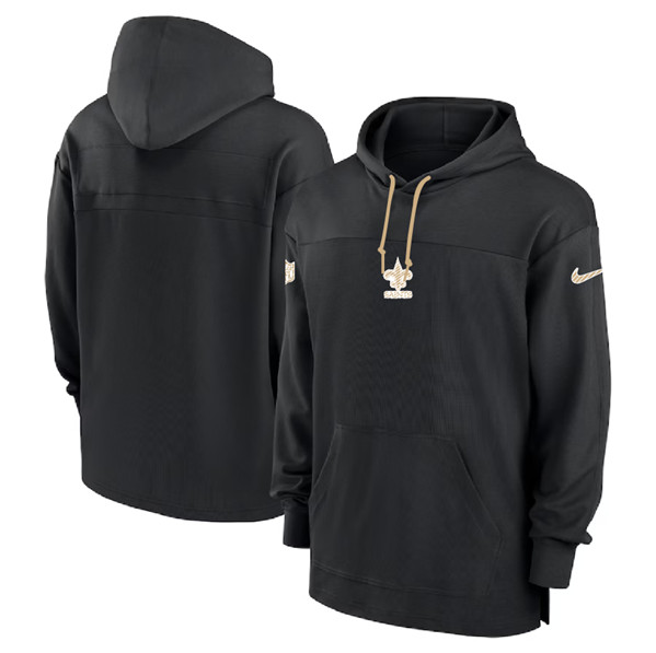 Men's New Orleans Saints Black Performance Pullover Hoodie