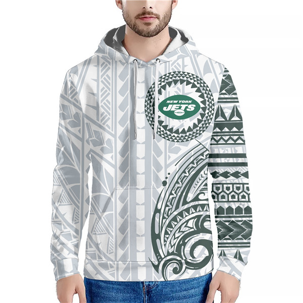 Men's New York Jets White/Gray Hoodie