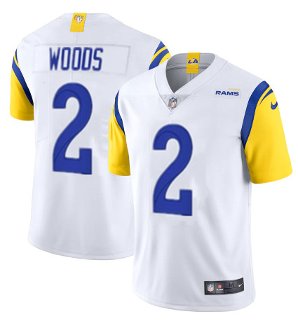 Men's Los Angeles Rams #2 Robert Woods 2021 White Vapor Untouchable Limited Alternate Stitched NFL Jersey