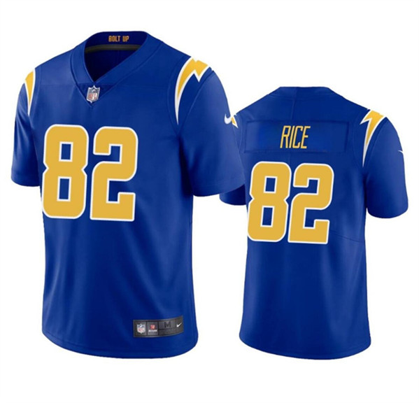 Men's Los Angeles Chargers #82 Brenden Rice Royal 2024 Draft Vapor Limited Football Stitched Jersey - Click Image to Close