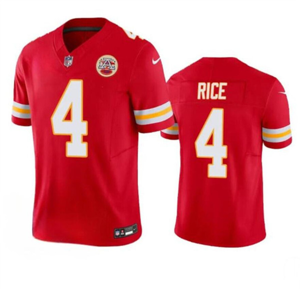 Men's Kansas City Chiefs #4 Rashee Rice Red 2024 F.U.S.E. Vapor Untouchable Limited Football Stitched Jersey