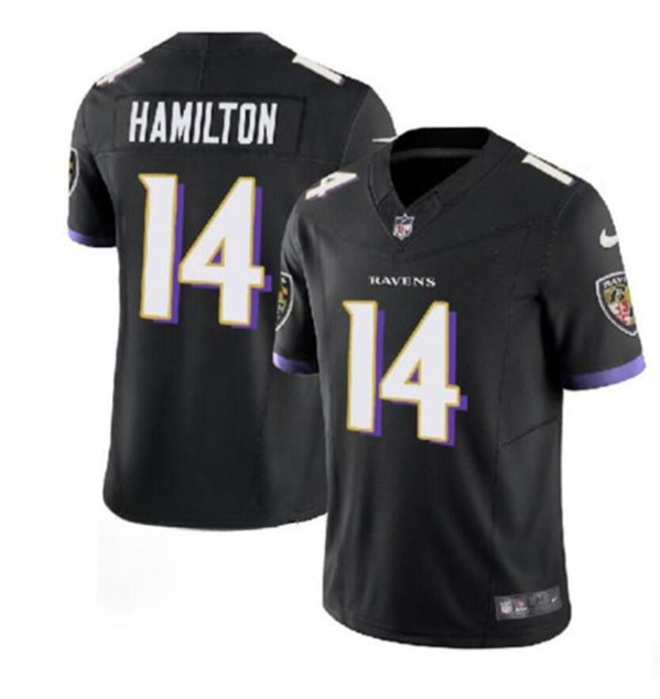 Men's Baltimore Ravens #14 Kyle Hamilton Black 2023 F.U.S.E. Vapor Limited Jersey