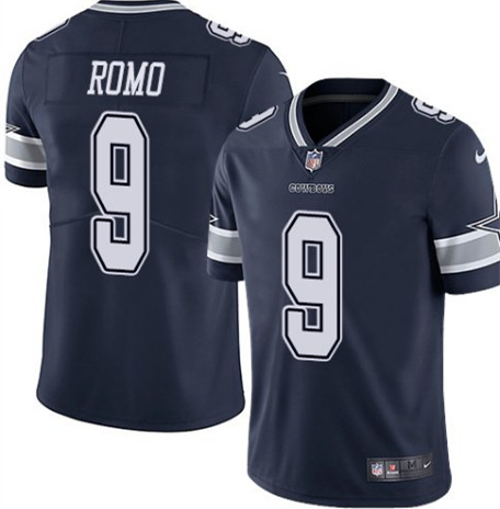 Men's Dallas Cowboys #9 Tony Romo Navy Vapor Untouchable Limited Stitched Football Jersey - Click Image to Close