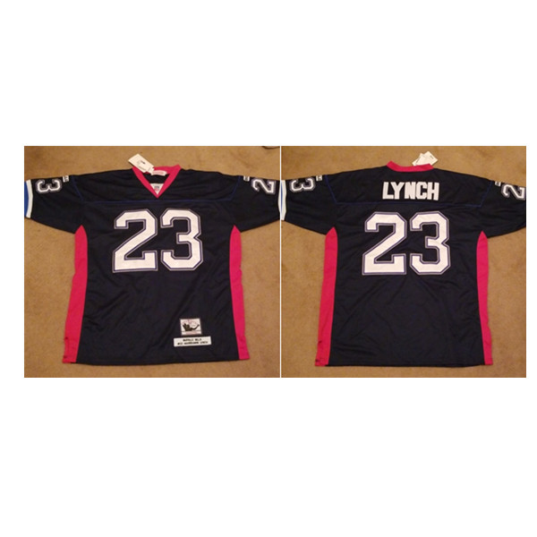 Men's Buffalo Bills #23 Marshawn Lynch Black Mitchell and Ness Throwback Stitched Jersey