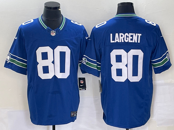 Men's Seattle Seahawks #80 Steve Largent Royal 2023 F.U.S.E. Vapor Untouchable Limited Stitched Football Jersey - Click Image to Close