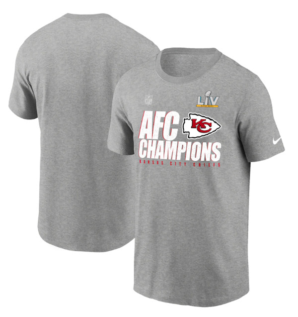 Kansas City Chiefs 2021 Grey Champions Locker Room Trophy Collection NFL T-Shirt (All Size)