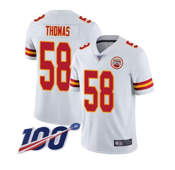 Men??s Kansas City Chiefs #58 Derrick Thomas White 2019 100th Season Vapor Untouchable Limited Stitched Jersey