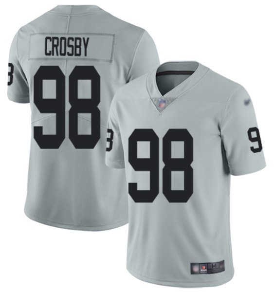 Men's Las Vegas Raiders #98 Maxx Crosby Gray Vapor Untouchable Limited Stitched Jersey - Click Image to Close