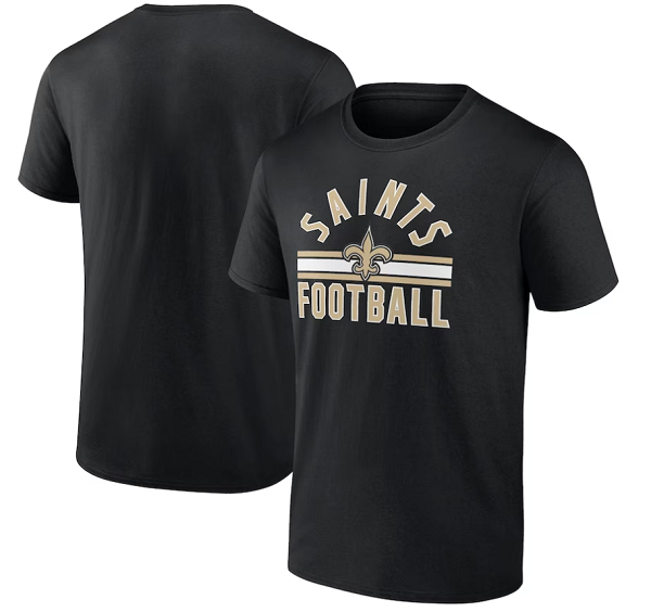 New Orleans Saints Black Standard Arch Stripe T-Shirt