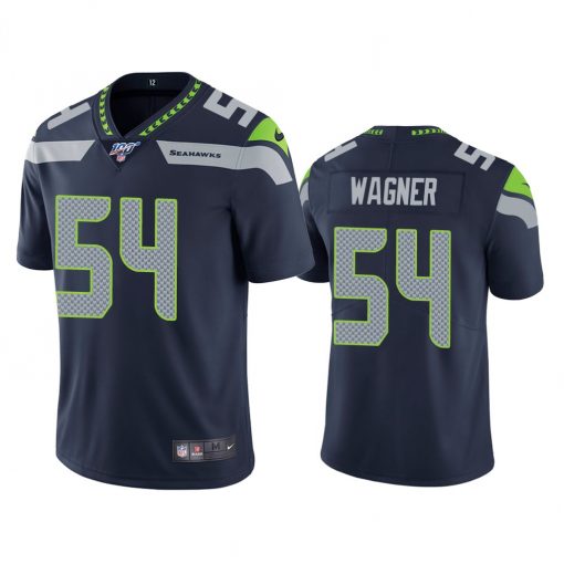 Men's Seahawks #54 Bobby Wagner Steel Blue Stitched NFL Limited 100th Season Jersey - Click Image to Close