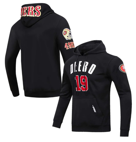 Men's San Francisco 49ers #19 Deebo Samuel Black Pullover Hoodie