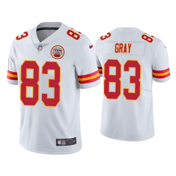 Men's Kansas City Chiefs #83 Noah Gray White Limited Stitched Jersey