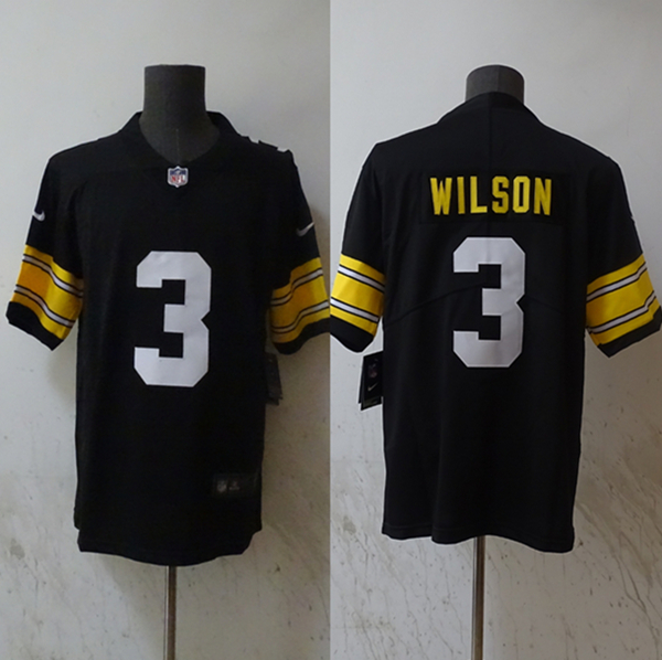 Men's Pittsburgh Steelers #3 Russell Wilson Black Vapor Untouchable Limited Stitched Jersey