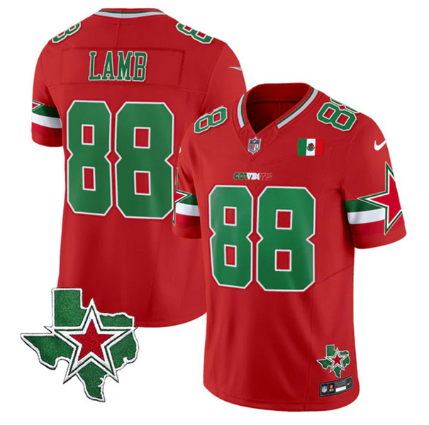 Men's Dallas Cowboys #88 CeeDee Lamb Red 2024 F.U.S.E. Mexico Vapor Untouchable Limited Stitched Jersey