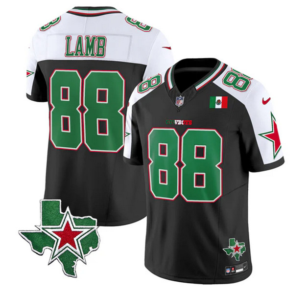 Men's Dallas Cowboys #88 CeeDee Lamb Black 2024 F.U.S.E. Mexico Alternate Vapor Untouchable Limited Stitched Jersey