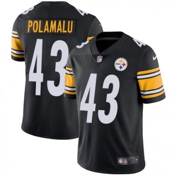 Men's Pittsburgh Steelers #43 Troy Polamalu Black Vapor Untouchable Limited Stitched NFL Jersey - Click Image to Close