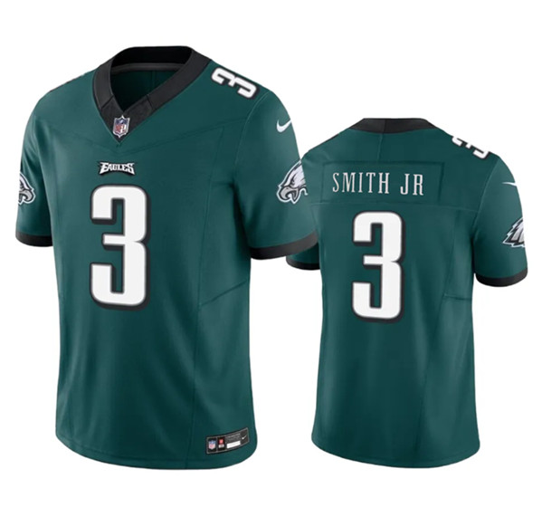 Men's Philadelphia Eagles #3 Nolan Smith JR Green 2023 F.U.S.E. Vapor Untouchable Football Stitched Jersey