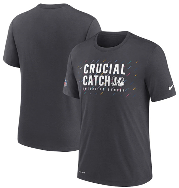 Men's Cincinnati Bengals Charcoal 2021 Crucial Catch Performance T-Shirt