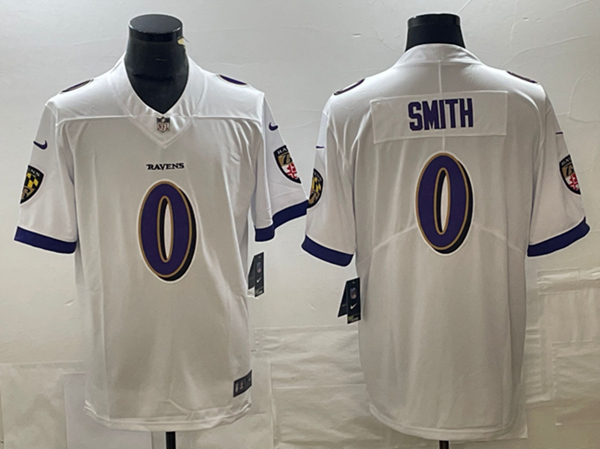 Men's Baltimore Ravens #0 Roquan Smith White Vapor Untouchable Limited Football Stitched Jersey