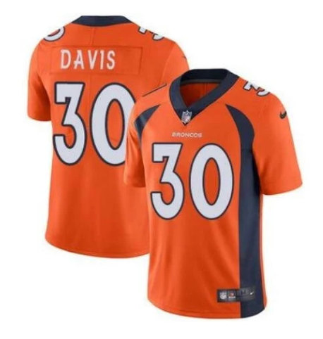 Men's Denver Broncos #30 Terrell Davis Orange Vapor Untouchable Limited Stitched Jersey