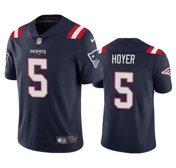 Men's New England Patriots #5 Brian Hoyer 2021 Navy Vapor Untouchable Limited Stitched Jersey - Click Image to Close