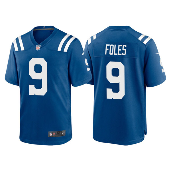 Men's Indianapolis Colts #9 Nick Foles Royal Stitched Game Jersey