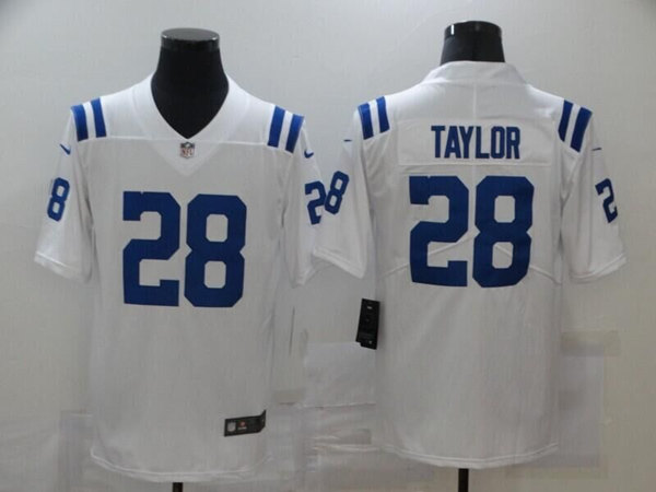 Men's Indianapolis Colts #28 Jonathan Taylor White Stitched Jersey