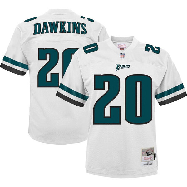 Men's Philadelphia Eagles #20 Brian Dawkins White 2004 Stitched Jersey - Click Image to Close