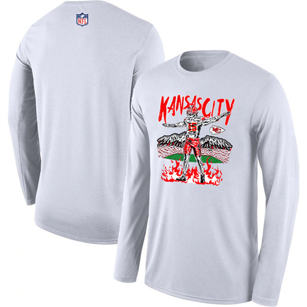 Men's Kansas City Chiefs White Long Sleeve T-Shirt