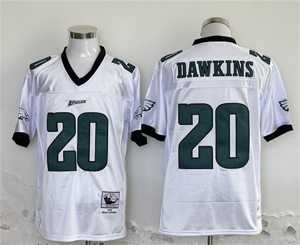 Men's Philadelphia Eagles #20 Brian Dawkins White Football Stitched Jersey