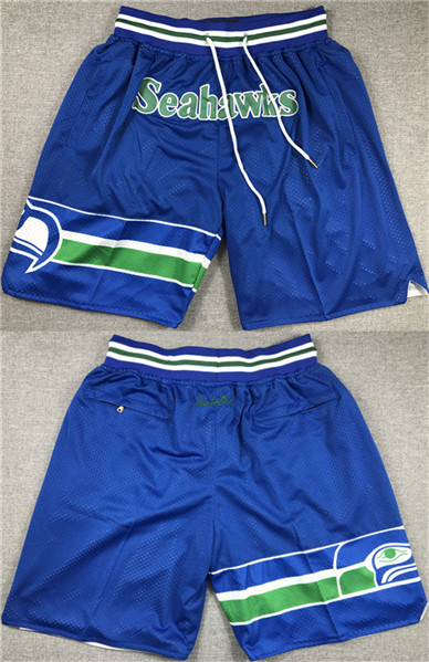 Men's Seattle Seahawks Blue Shorts - Click Image to Close