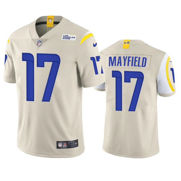 Men's Los Angeles Rams #17 Baker Mayfield Bone Vapor Untouchable Limited Stitched Jersey