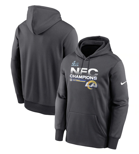 Men's Los Angeles Rams 2022 NFC Black Champions Pullover Hoodie