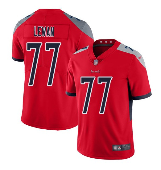 Men's Tennessee Titans #77 Taylor Lewan Red Inverted Legend Stitched Football Jersey