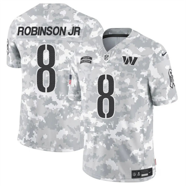 Men's Washington Commanders #8 Brian Robinson Jr. Arctic Camo 2024 F.U.S.E. Salute to Service Limited Football Stitched Jersey