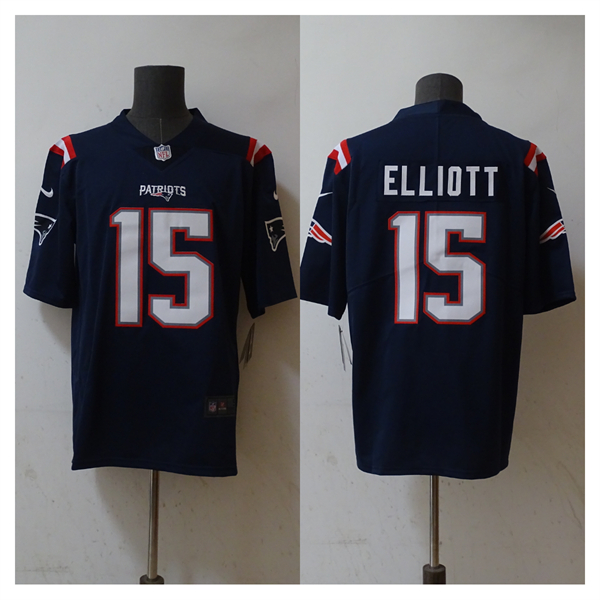 Men's New England Patriots #15 Ezekiel Elliott Navy Vapor Untouchable Stitched Football Jersey - Click Image to Close