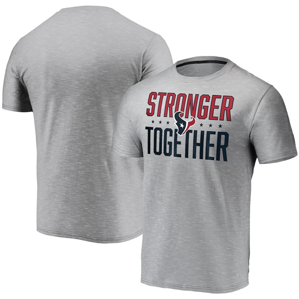 Houston Texans Grey Charcoal Stronger Together T-Shirt (All Size)