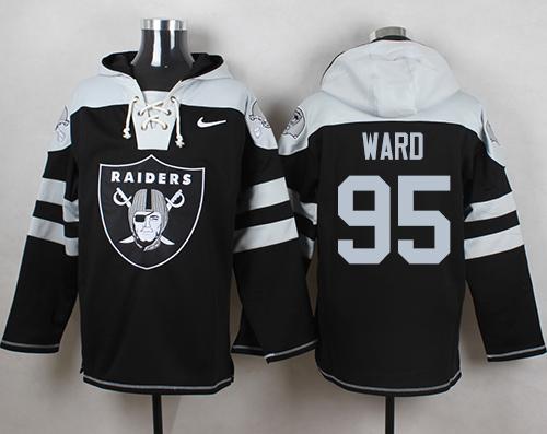 Nike Raiders #95 Jihad Ward Black Player Pullover NFL Hoodie