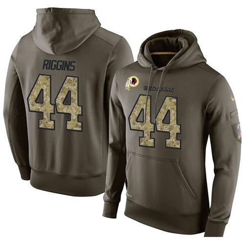 NFL Men's Nike Washington Redskins #44 John Riggins Stitched Green Olive Salute To Service KO Performance Hoodie