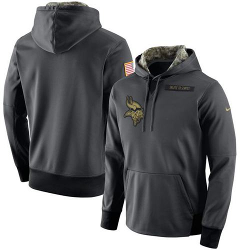 Men's Minnesota Vikings Nike Anthracite Salute to Service Player Performance Hoodie